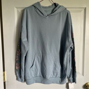 NWT Hooded Sweatshirt with Floral sleeve
